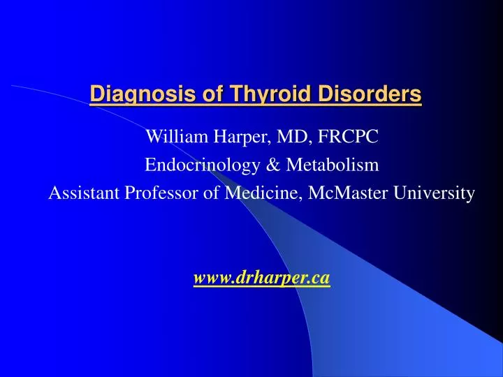 diagnosis of thyroid disorders
