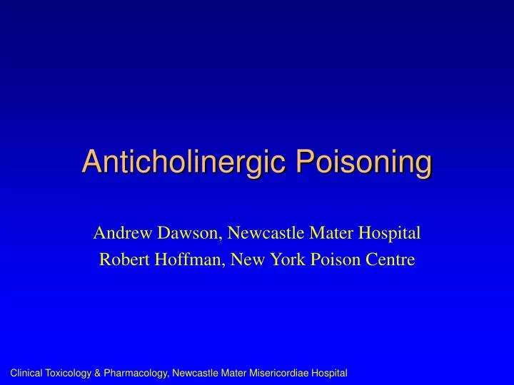 anticholinergic poisoning