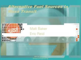 Alternative Fuel Sources In Mass Transit