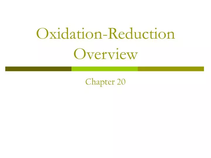oxidation reduction overview