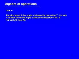 Algebra of operations