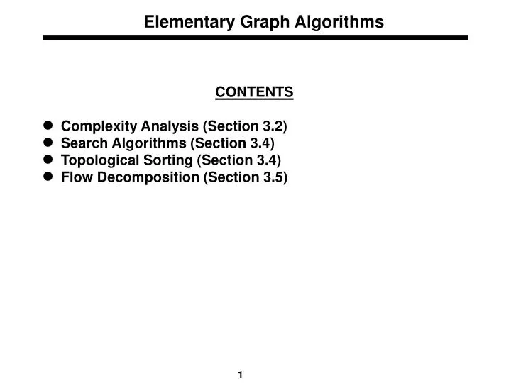 elementary graph algorithms