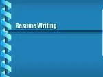 Resume Writing - slide 1
