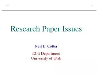 Research Paper Issues