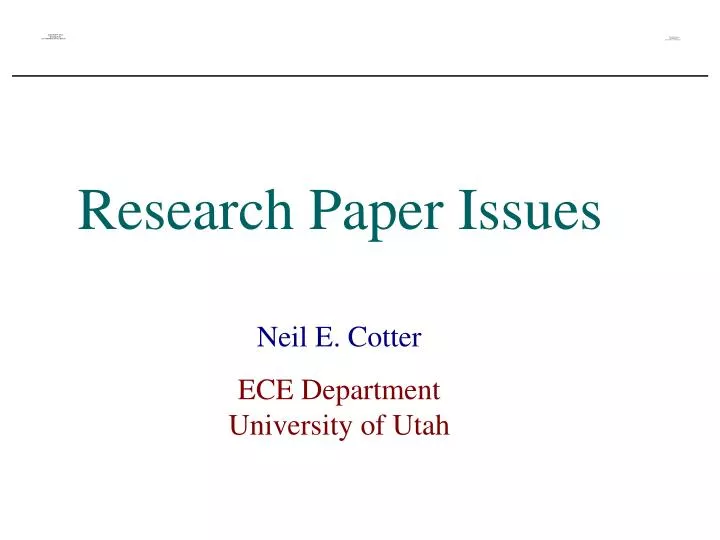 issues for a research paper