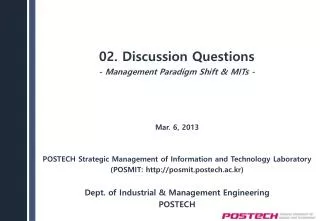 02. Discussion Questions - Management Paradigm Shift &amp; MITs -