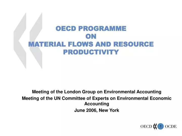 oecd programme on material flows and resource productivity