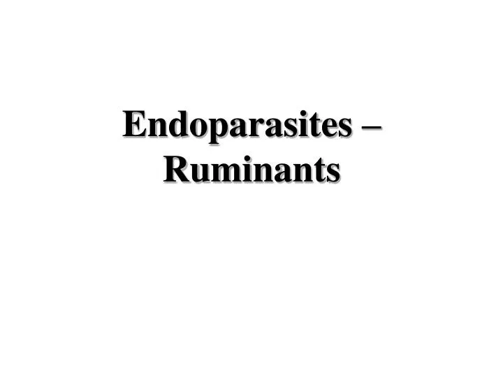endoparasites ruminants