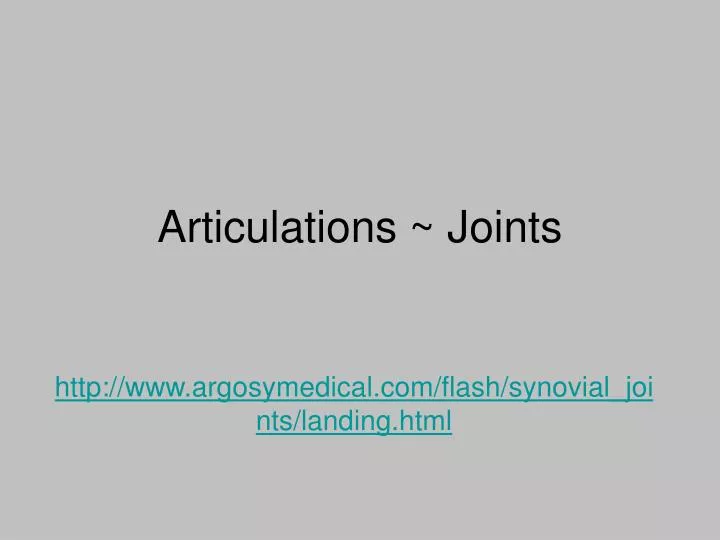 articulations joints