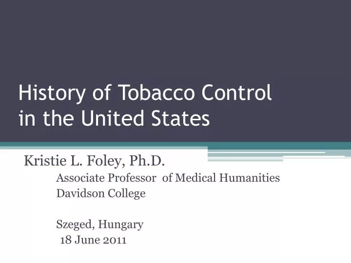 history of tobacco control in the united states