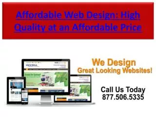 Affordable Web Design: High Quality at an Affordable Price