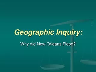 Geographic Inquiry: