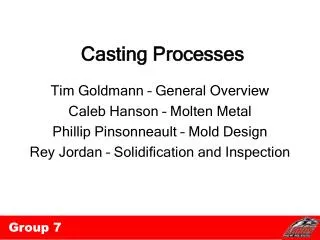 Casting Processes