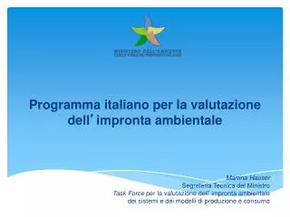 Programma italiano per la valutazione dell ’ impronta ambientale