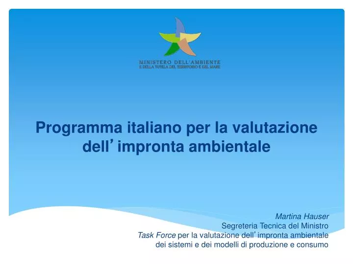 programma italiano per la valutazione dell impronta ambientale
