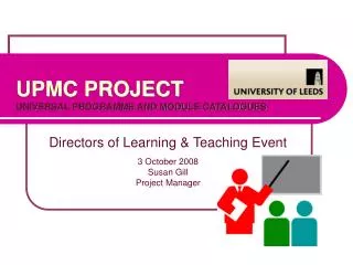 UPMC PROJECT UNIVERSAL PROGRAMME AND MODULE CATALOGUES