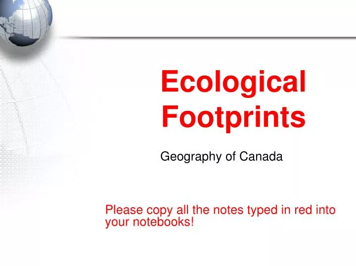 ecological footprints