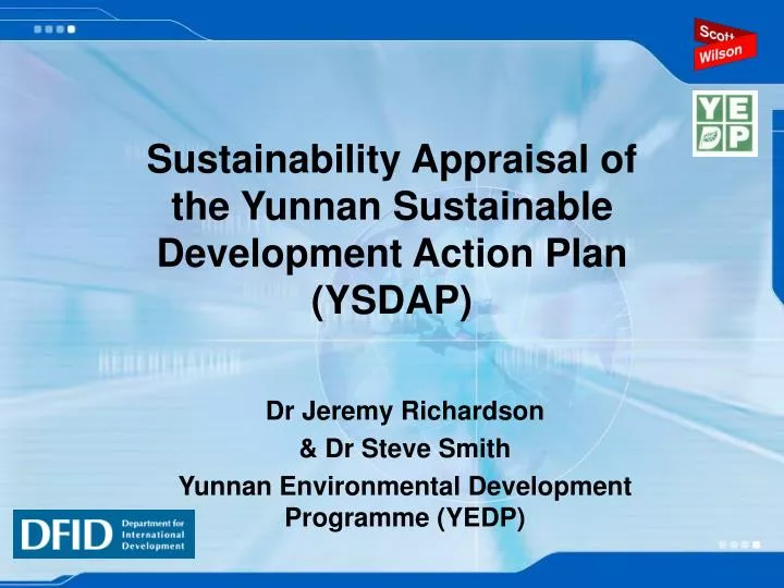 sustainability appraisal of the yunnan sustainable development action plan ysdap