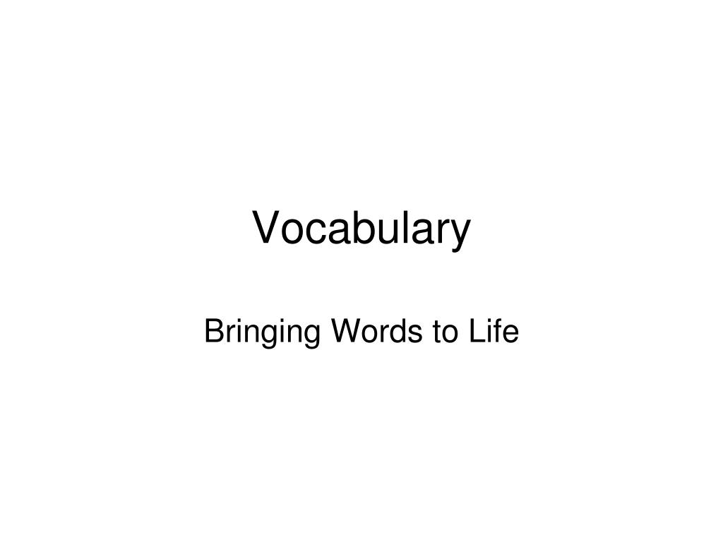 PPT - Vocabulary PowerPoint Presentation, free download - ID:1785778
