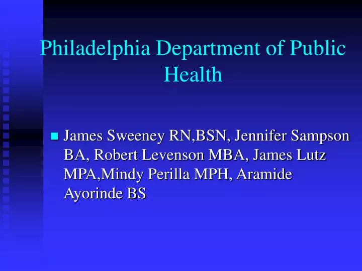 philadelphia department of public health