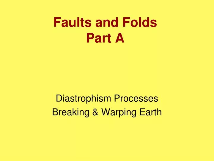 faults and folds part a