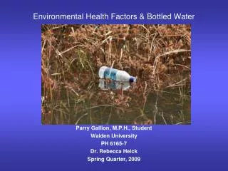 Environmental Health Factors &amp; Bottled Water