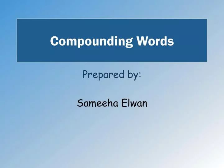 compounding words