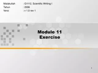 Module 11 Exercise