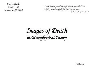 Images of Death in Metaphysical Poetry