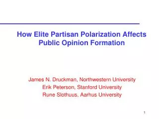 How Elite Partisan Polarization Affects Public Opinion Formation