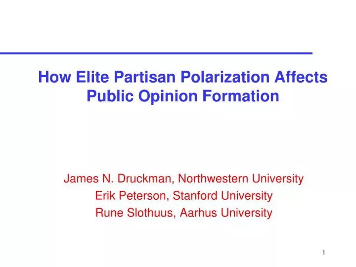how elite partisan polarization affects public opinion formation
