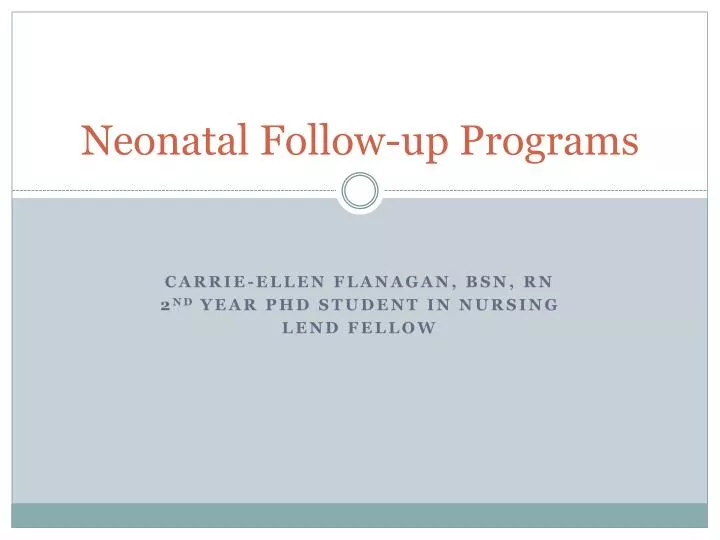 neonatal follow up programs