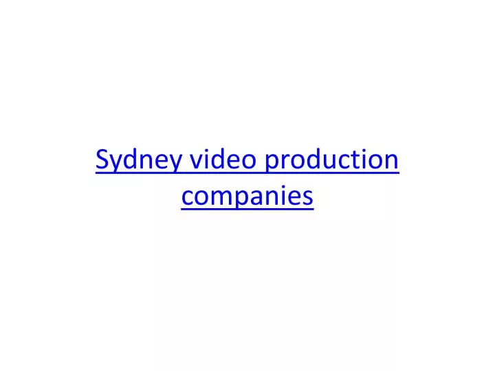 sydney video production companies