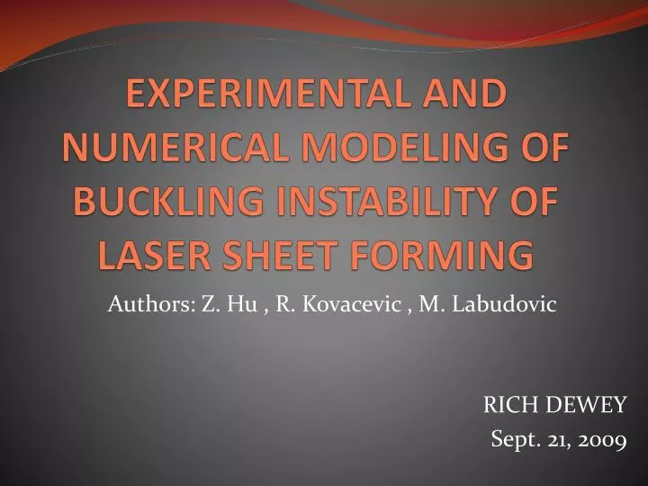 experimental and numerical modeling of buckling instability of laser sheet forming