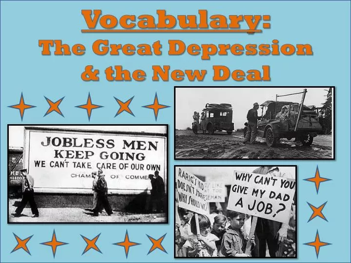 vocabulary the great depression the new deal