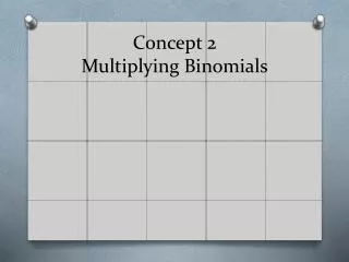 Concept 2 Multiplying Binomials