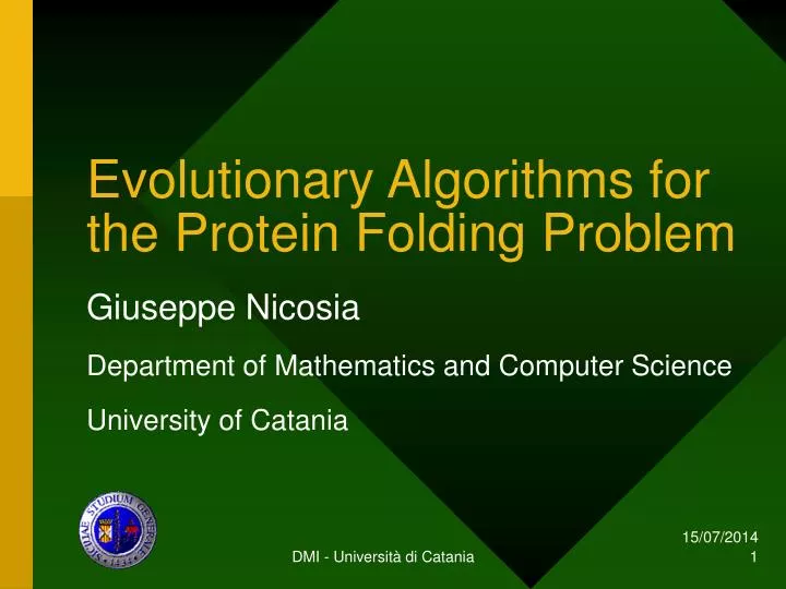 evolutionary algorithms for the protein folding problem