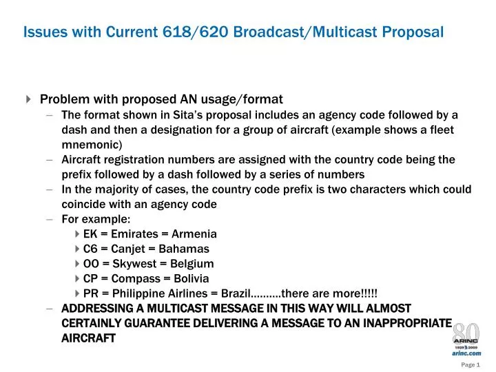 issues with current 618 620 broadcast multicast proposal