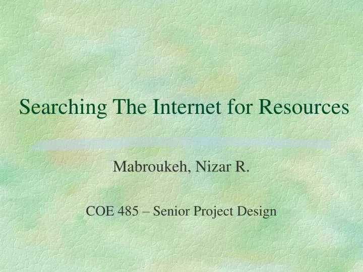 searching the internet for resources