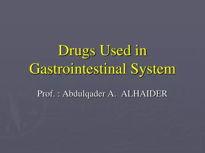 drugs used in gastrointestinal system