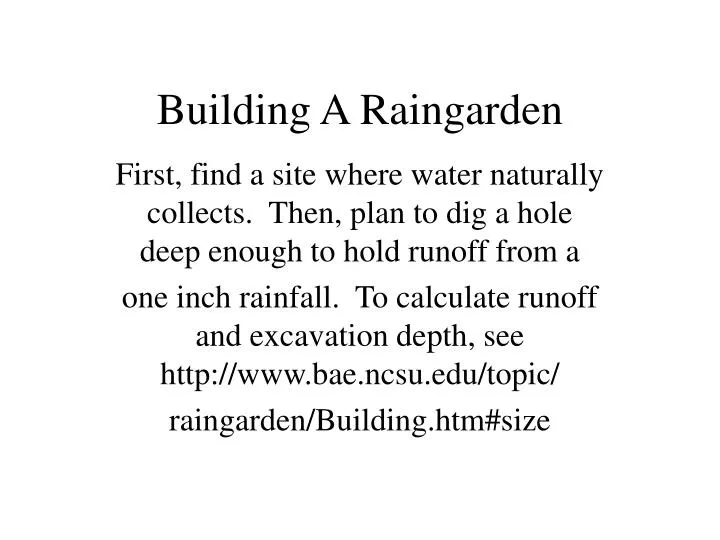 building a raingarden