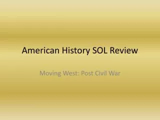 American History SOL Review