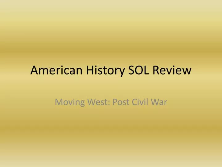 american history sol review