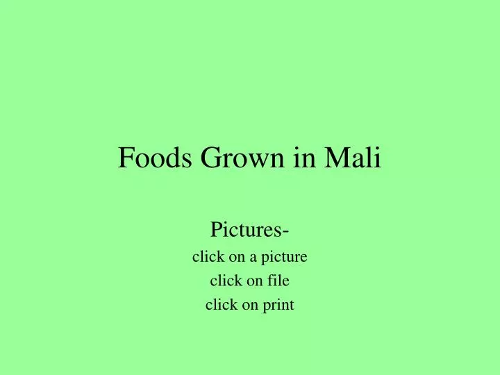 foods grown in mali