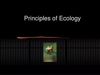 Principles of Ecology