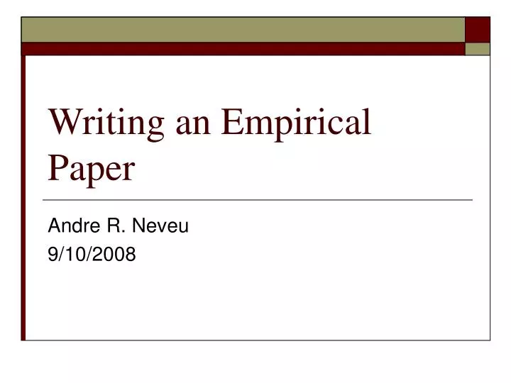 writing an empirical paper