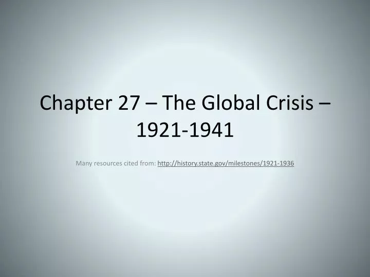 chapter 27 the global crisis 1921 1941