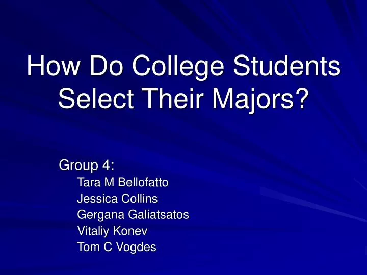 how do college students select their majors