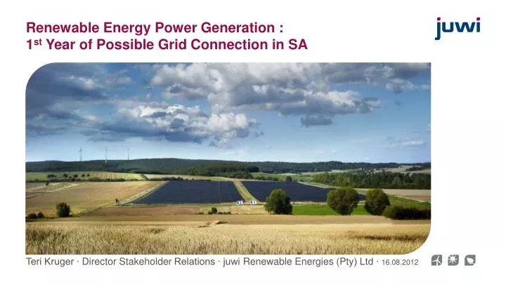 renewable energy power generation 1 st year of possible grid connection in sa