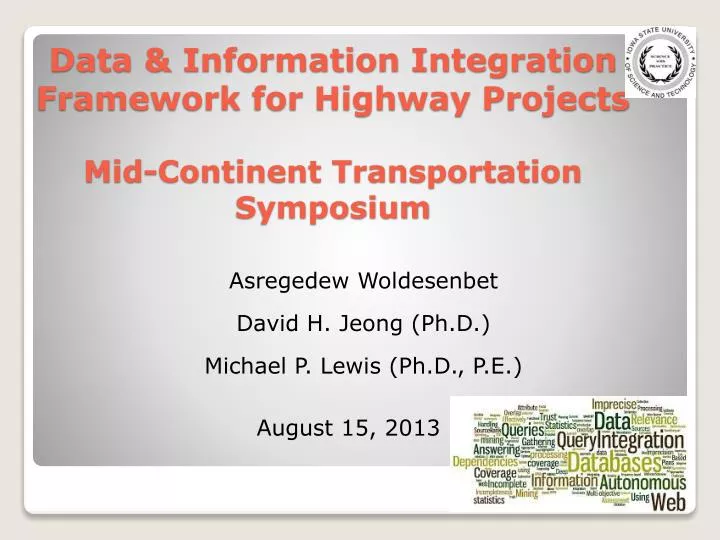 data information integration framework for highway projects mid continent transportation symposium